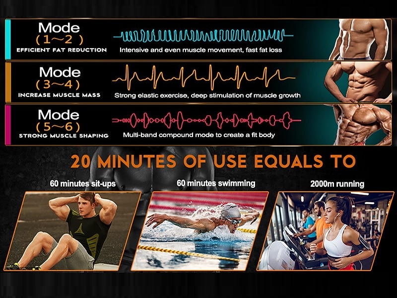 Slimme EMS draadloze spierstimulator fitness trainer buiktraining elektrische gewichtsverliesstickers lichaams slankmassager Valentijnsdag cadeau 2026 - $43.99 –P1