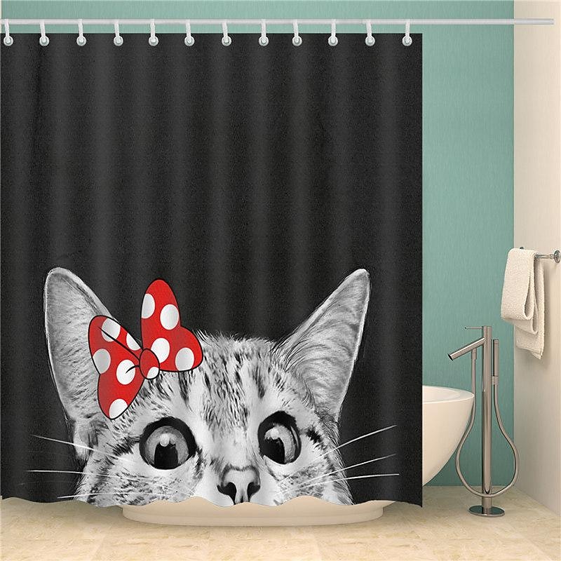 Shower Curtain with Hooks 180cm*180cm(70"*70") Polyester Washable Waterproof Animal Pattern for Kids 2025 - $25.99 –P9