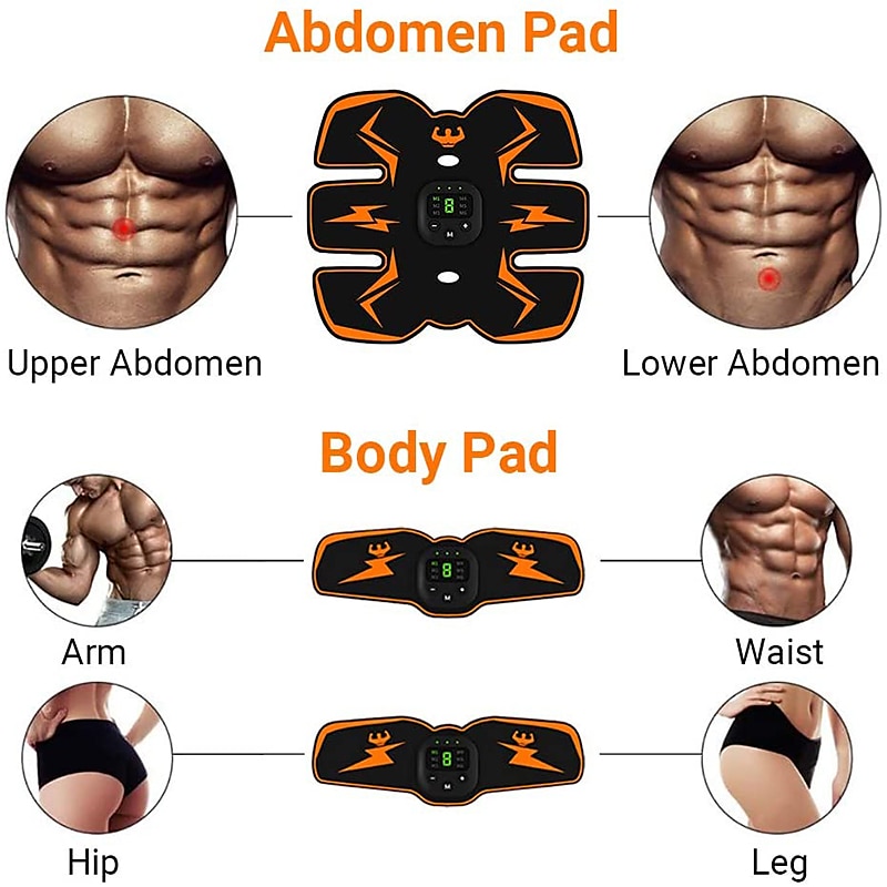 Slimme EMS draadloze spierstimulator fitness trainer buiktraining elektrische gewichtsverliesstickers lichaams slankmassager Valentijnsdag cadeau 2026 - $43.99 –P4