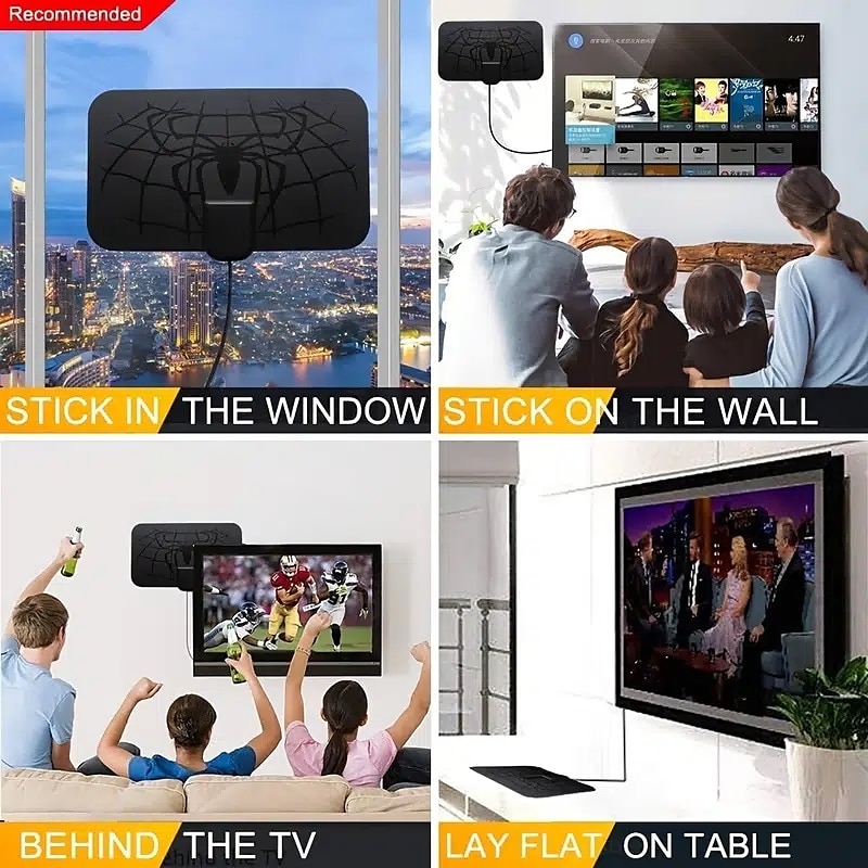 3000 mile 8k antenă tv digitală dvb-t2 de interior cu amplificator amplificator antenă 1080p pentru antenă de mașină rv travel smart tv 2025 - $12.99 -P2
