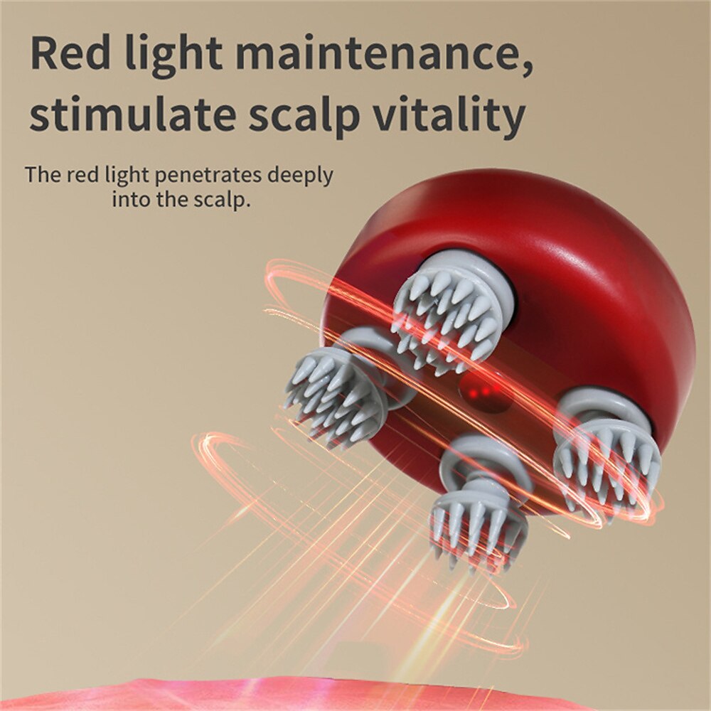 Electric Scalp Massager With Red Light and Vibration Heated Handheld Head Massager For Hair Growth Stress Relief Body Massage 2025 - $23.99 –P7