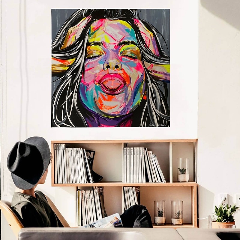 Handmade Oil Painting Canvas Wall Art Decoration Portrait Woman Abstract for Home Decor Rolled Frameless Unstretched Painting 2025 - $92.99 –P15