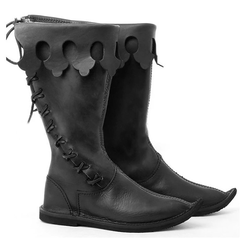 Medieval Renaissance Shoes Knee High Boots Flat Jazz Boots Pirate Viking Crusader Men's Unisex Celtic Pirate Masquerade Party / Evening Adults' Shoes 2025 - $69.99 –P3