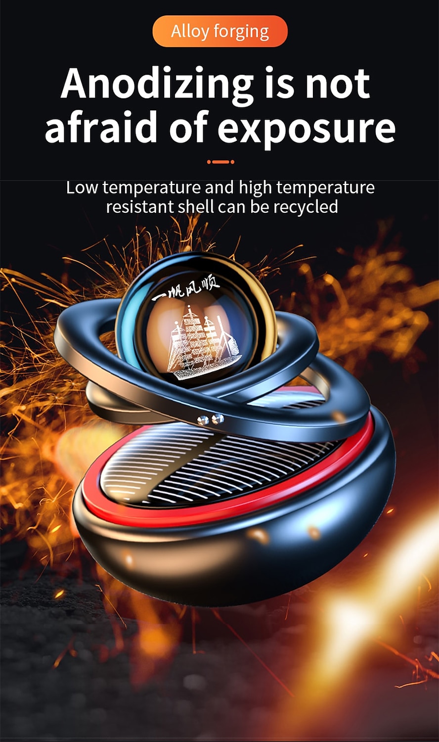 Solar Car Air Freshener Rotating Aromatherapy Diffusing Accessories Interior Durable Original Perfume For Men And Women 2023 - AU $26.59 –P8