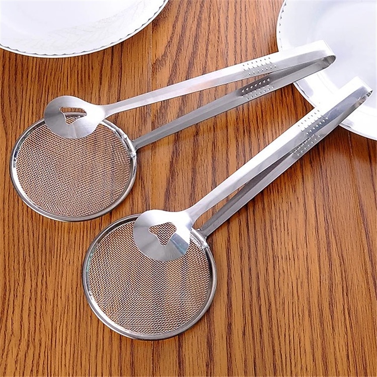 Pinza per filtro a maglia fine in acciaio inossidabile Cucchiaio per filtro dell'olio 2 in 1 colino per olio con clip per filtro olio per friggere filtro per barbecue multifunzionale filtro per filtro del 2025 a $11.99 –P8