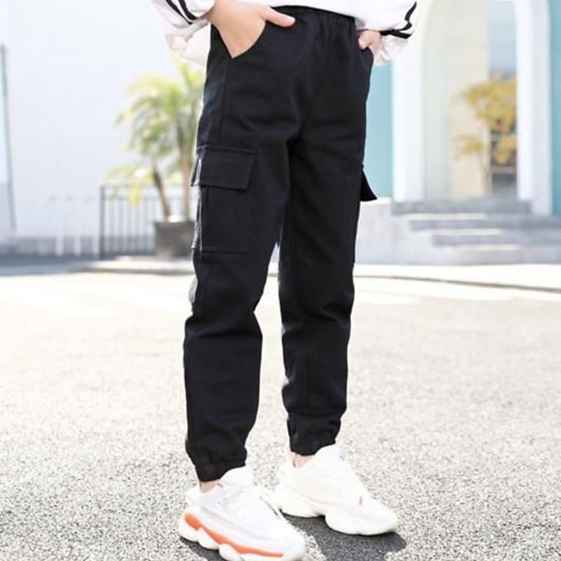 Kids Girls' Cargo Pants Solid Color Fashion Outdoor 7-13 Years