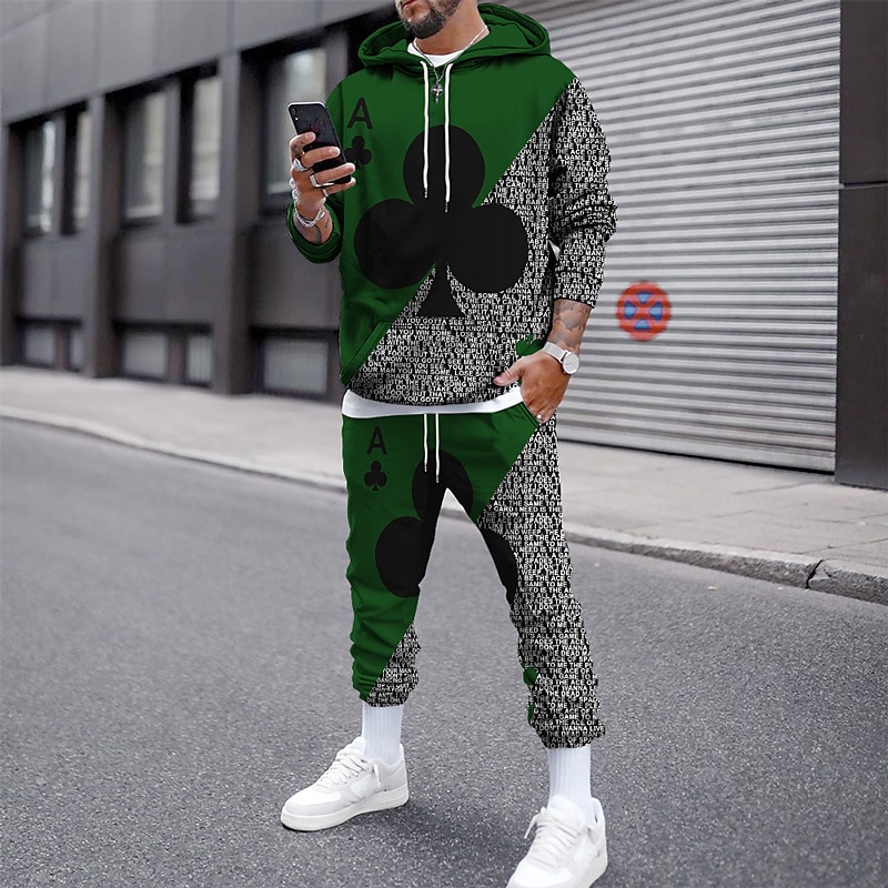 Homens Gráfico Pôquer 2pcs Conjuntos de moletom 3D Moletom Moletons Manga Longa Calças compridas Com Capuz Roupa de rua Designer Básico Desportos e Ar livre Casual Esportes Imprimir Primavera Outono de 2025 por $38.99 –P7