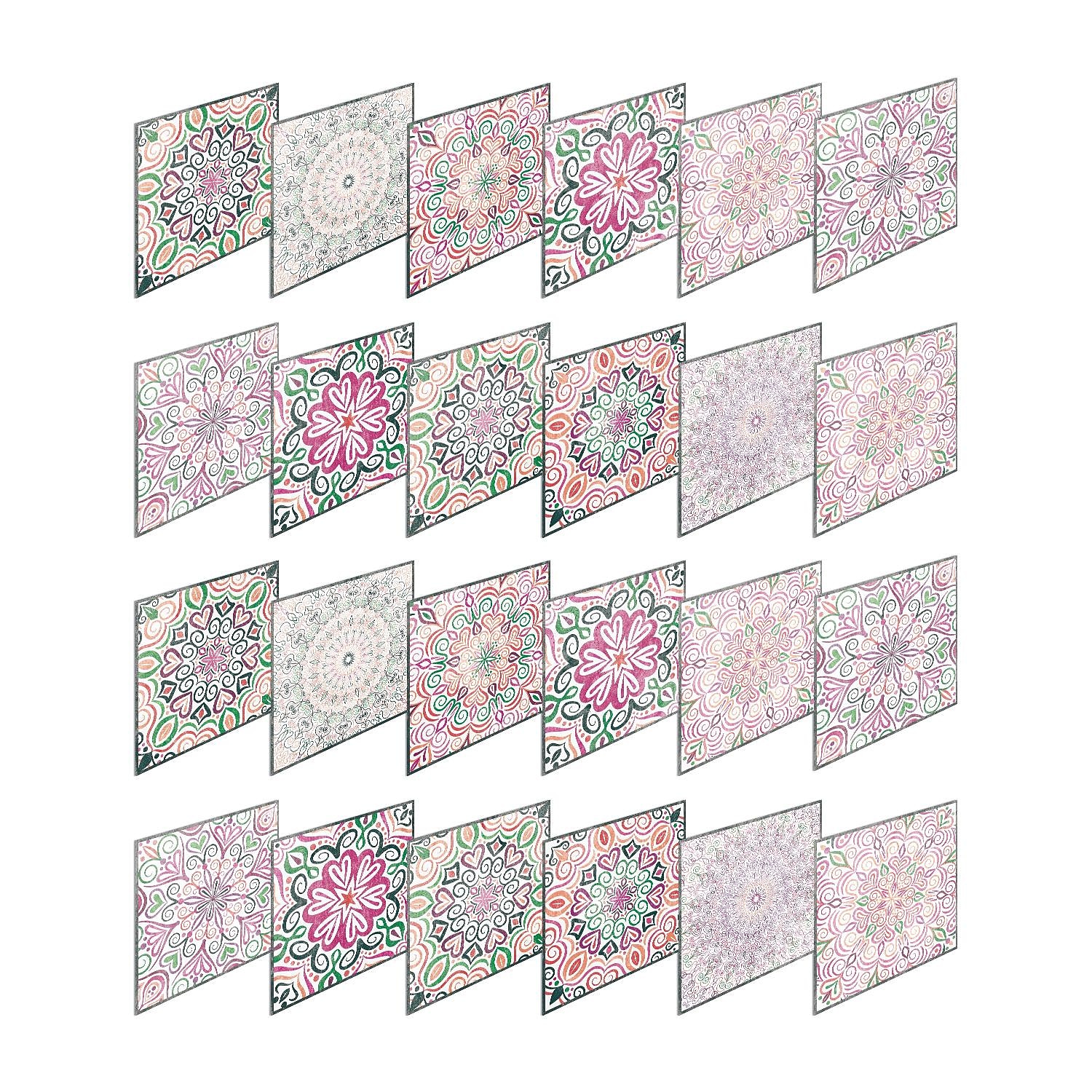 24 uds/48 Uds pegatinas de azulejos cocina creativa baño sala de estar pegatinas de pared autoadhesivas impermeables pegatinas de azulejos de moda 2025 - $13.99 –P6