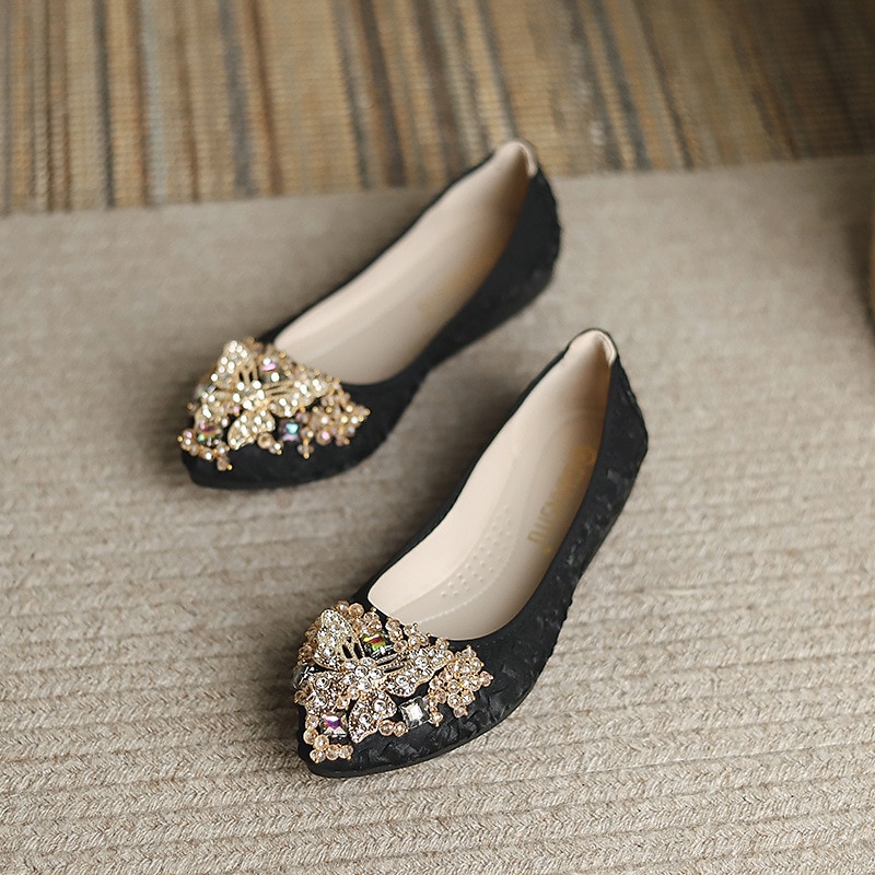 ballerines de mariage pliables ornées de cristaux floraux pour femmes - chaussures de ballet de voyage légères et confortables de 2025 ? $29.99 –P2