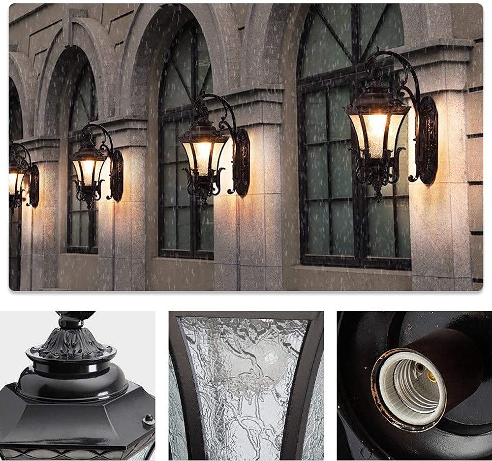 Aplique de pared led accesorio de iluminación antiguo aplique de pared linterna externa impermeable a prueba de óxido de aluminio linterna de vidrio lámpara de pared linterna patio jardín balcón 2025 - $282.09 –P2