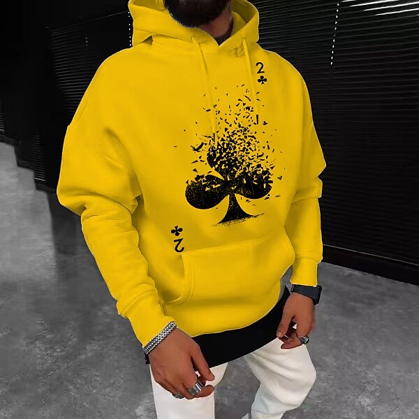 Per uomo Tinta unica Carte francesi Felpa con cappuccio Felpe Felpa Felpa con cappuccio Manica lunga Felpa con cappuccio Con cappuccio Streetwear Stampa a caldo Sportivo Informale Abbigliamento di del 2025 a $31.99 –P6