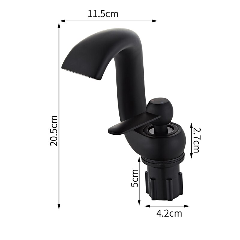 wastafelkraan in de badkamer, antiek messing waterval enkele handgreep eengats badkranen met warme en koude schakelaar 2025 - $113.99 –P3