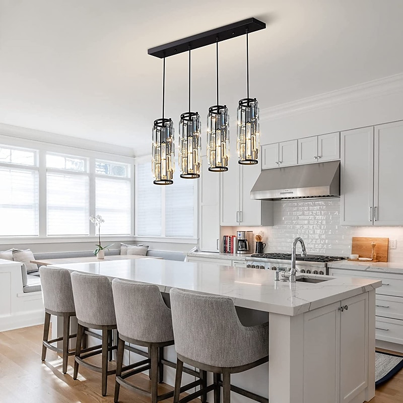 lampada a sospensione a led illuminazione a sospensione cromata/oro moderna lampada a sospensione mini lampadari di cristallo lampada a sospensione regolabile per sala da pranzo con isola cucina (1/3 del 2025 a $103.99 –P10