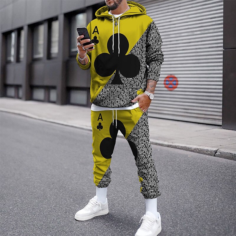 Homens Gráfico Pôquer 2pcs Conjuntos de moletom 3D Moletom Moletons Manga Longa Calças compridas Com Capuz Roupa de rua Designer Básico Desportos e Ar livre Casual Esportes Imprimir Primavera Outono de 2025 por $38.99 –P5