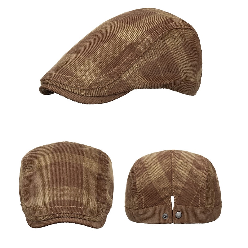 Herr Platt mössa Tweed Keps Svart Mörk marin Bomull 1920-talets mode Traditionell / Klassisk Friluftskläder Ledigt / vardag Pläd / Rutig 2025 - $14.49 –P5
