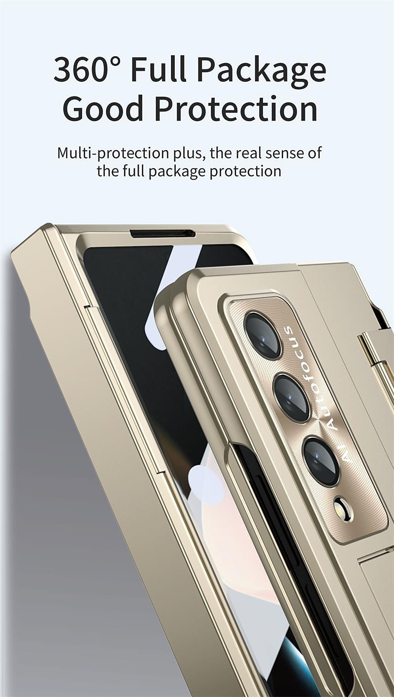 телефон Кейс для Назначение SSamsung Galaxy Z-сгиб 6 Z Fold 5 Z Fold 4 Z Fold 3 Чехол со стендом Флип Полная защита тела Однотонный ПК 2025 - $34.99 –P6