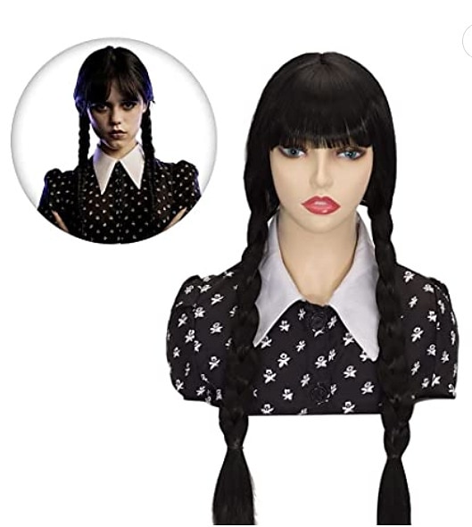 Wednesday Addams Halloween Costume Cosplay Set For Kids Adults Carnival  Party Dress/wigs