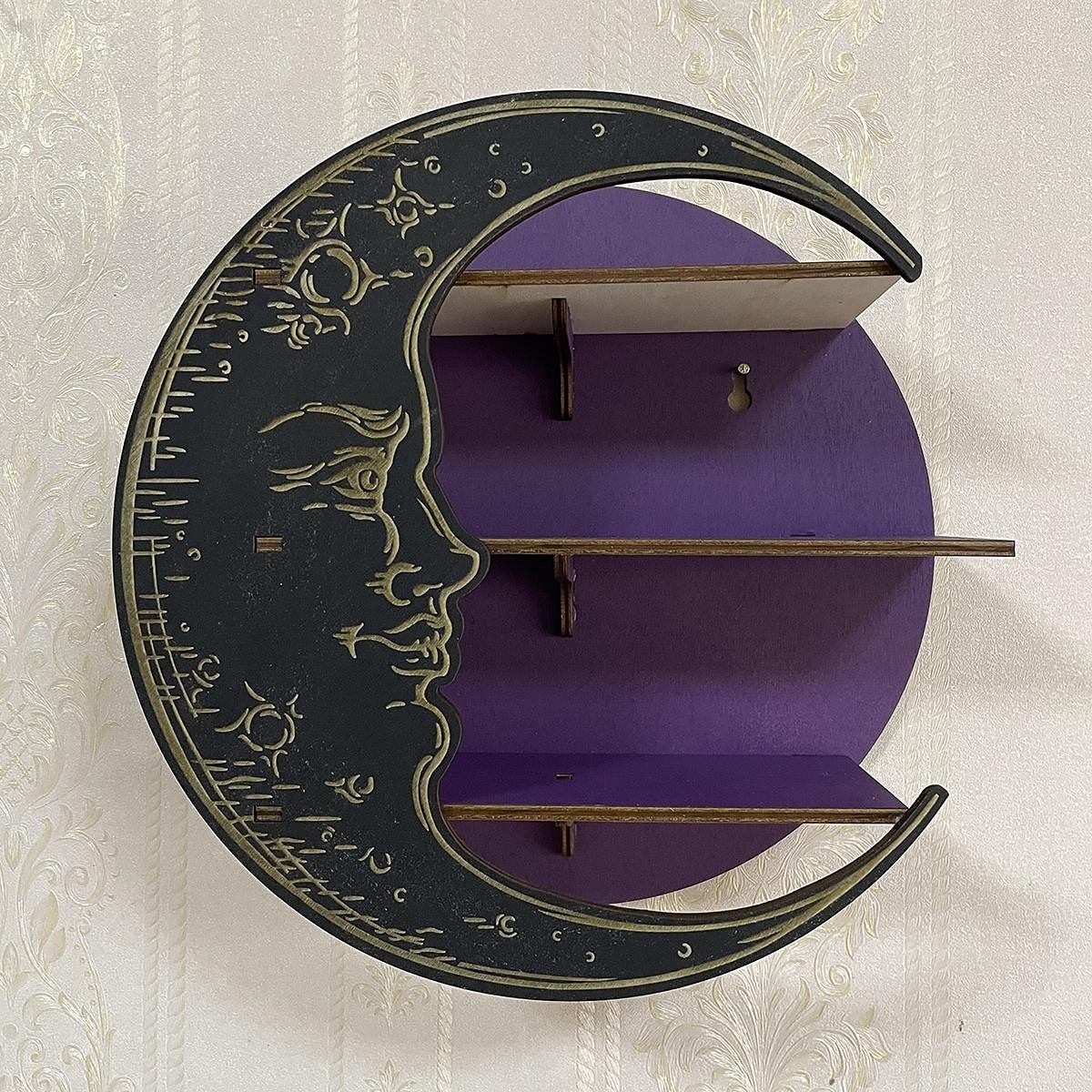 Wooden Moon Shelf for Crystals, Floating Shelves Made of Wood, Display Shelf for Essential Oil, Crescent Moon Floating Shelves, Rustic Storage Shelf for Living Room, Bedroom, Bathroom 2025 - $35.99 –P10