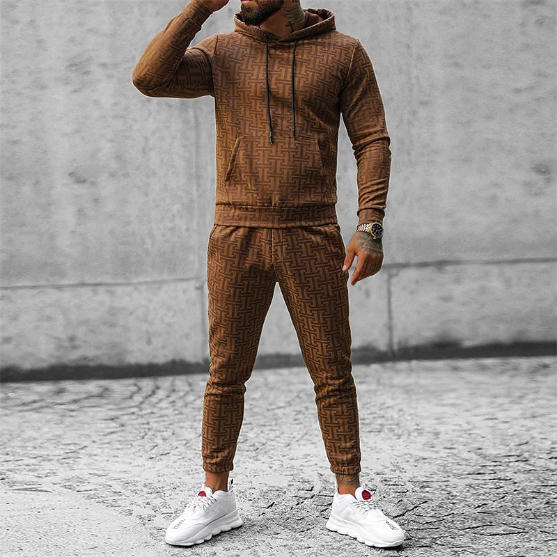Per uomo Tuta Da Ginnastica Set di felpe Nero Marrone Con cappuccio Liscio 2 pezzi Sportivo Informale Sport Essenziale Streetwear Informale Autunno Primavera Abbigliamento Felpe con cappuccio Felpe del 2026 a $32.99 –P5