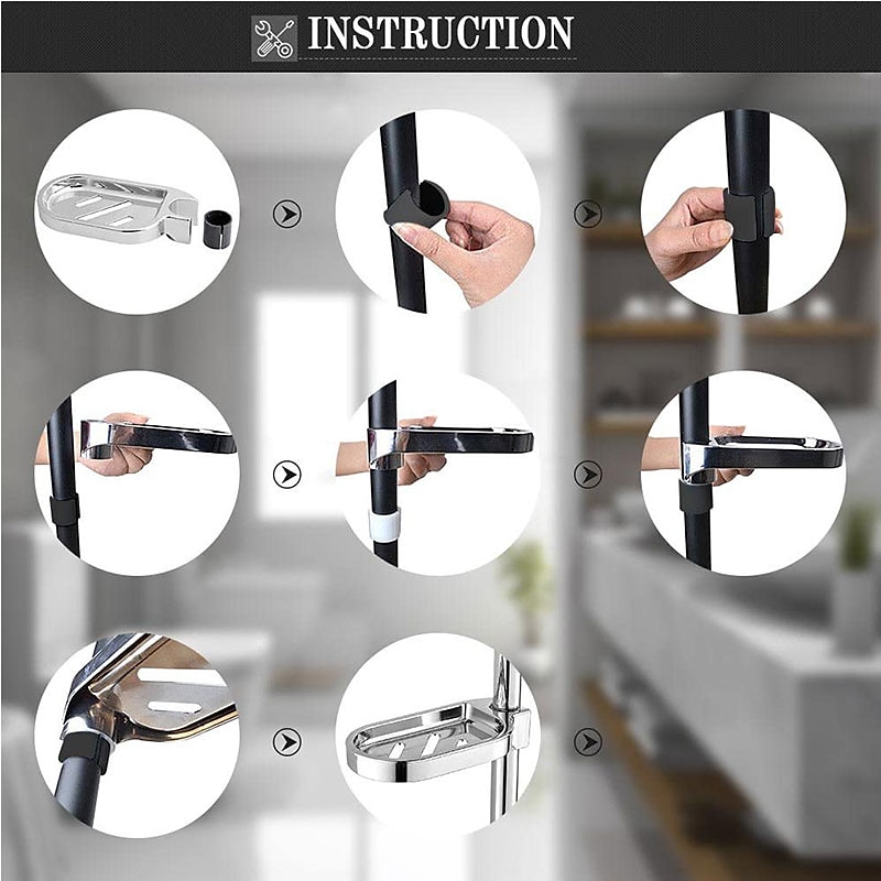 Shower Rail Soap Dish Box Soap Holder Soap Pallet Shower Rod Slide Bar ABS Chrome for Sliding Bar Bathroom Tray Soap Box Slide Bar Soap Dish Holder Replacement Soap Pallet 2025 - $9.99 –P3