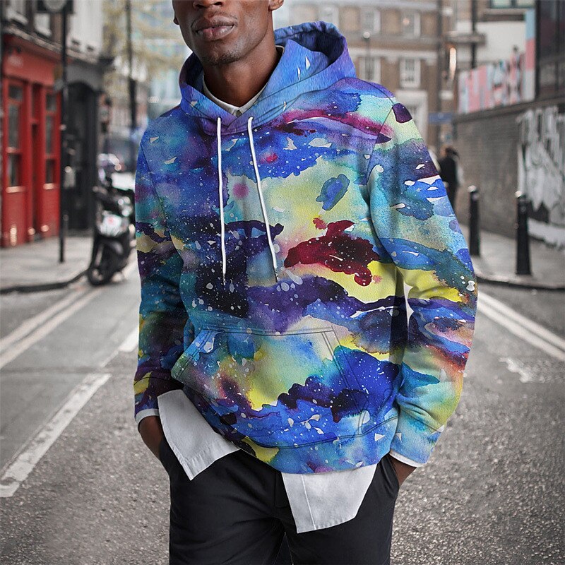 Homme Bloc de couleur Imprimés Photos Sweat à capuche Sweats à Capuche Sweat-shirt Sweat à capuche manche longue Sweat à capuche Capuche Vêtement de rue 3D effet du quotidien Des sports Noir et Blanc de 2025 ? $31.99 –P2
