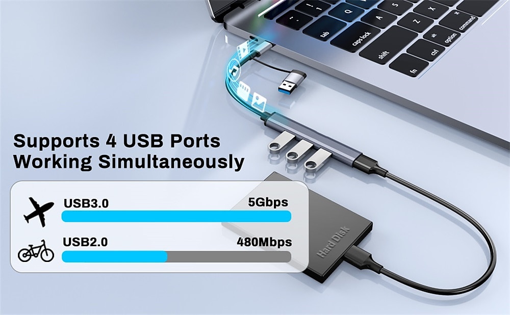 концентратор usb 3.0 4/7-портовый для ноутбука сплиттер концентратора usb c многопортовый адаптер для macbook компактный USB-концентратор данных для mac pro mini ipad pro surface pro lash drive mobile 2025 - $16.99 –P2