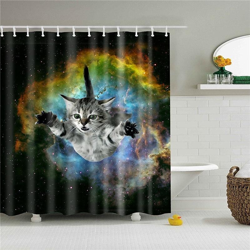 Shower Curtain with Hooks 180cm*180cm(70"*70") Polyester Washable Waterproof Animal Pattern for Kids 2025 - $25.99 –P17