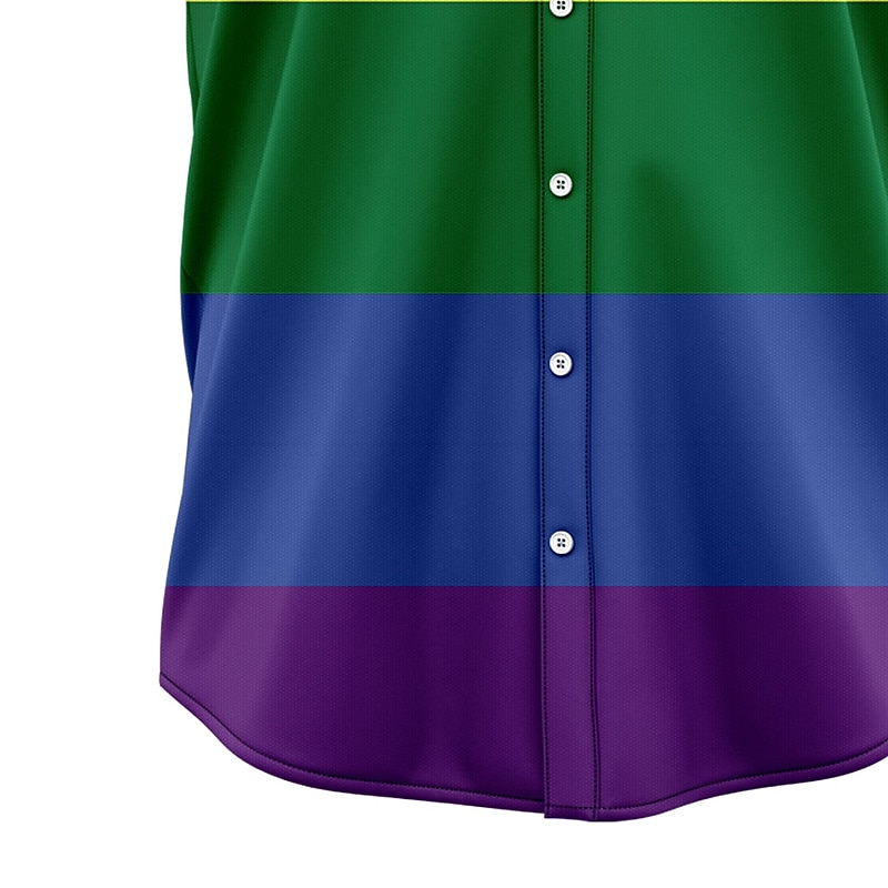 Herr Regnbåge Skjorta Knapp upp skjorta Kortärmad Tropisk Mode Hawaiisk Ledigt Strand Sommar Vår Nedvikt Mönster Button-Down Svart / röd Svart Rubinrött Regnbåge 2025 - $24.99 –P5