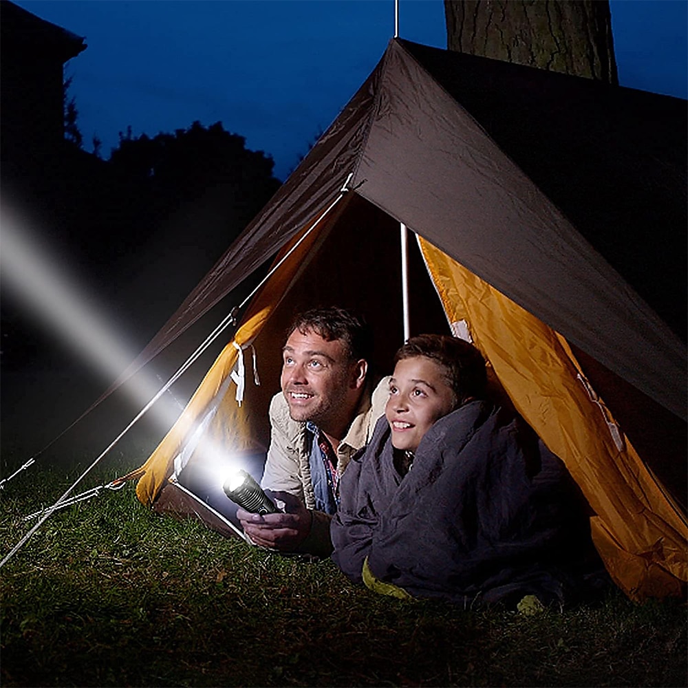 USB Rechargeable LED Flashlight, Tactical Torch Zoomable Waterproof 5 Lighting Modes Quad-core with XHP70.2 Lamp Bead for Camping Hiking 2025 - $23.99 –P10