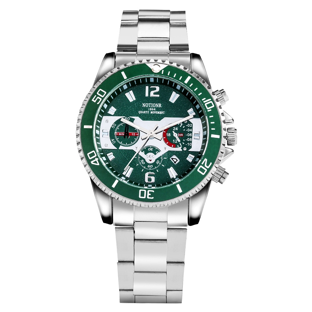 Orologio al Quarzo Elegante Argento con Calendario Regalo Pratico per Marito Fidanzato Orologio con Bracciale Staccabile Scatola Regalo per Capodanno Natale del 2026 a $37.99 –P5