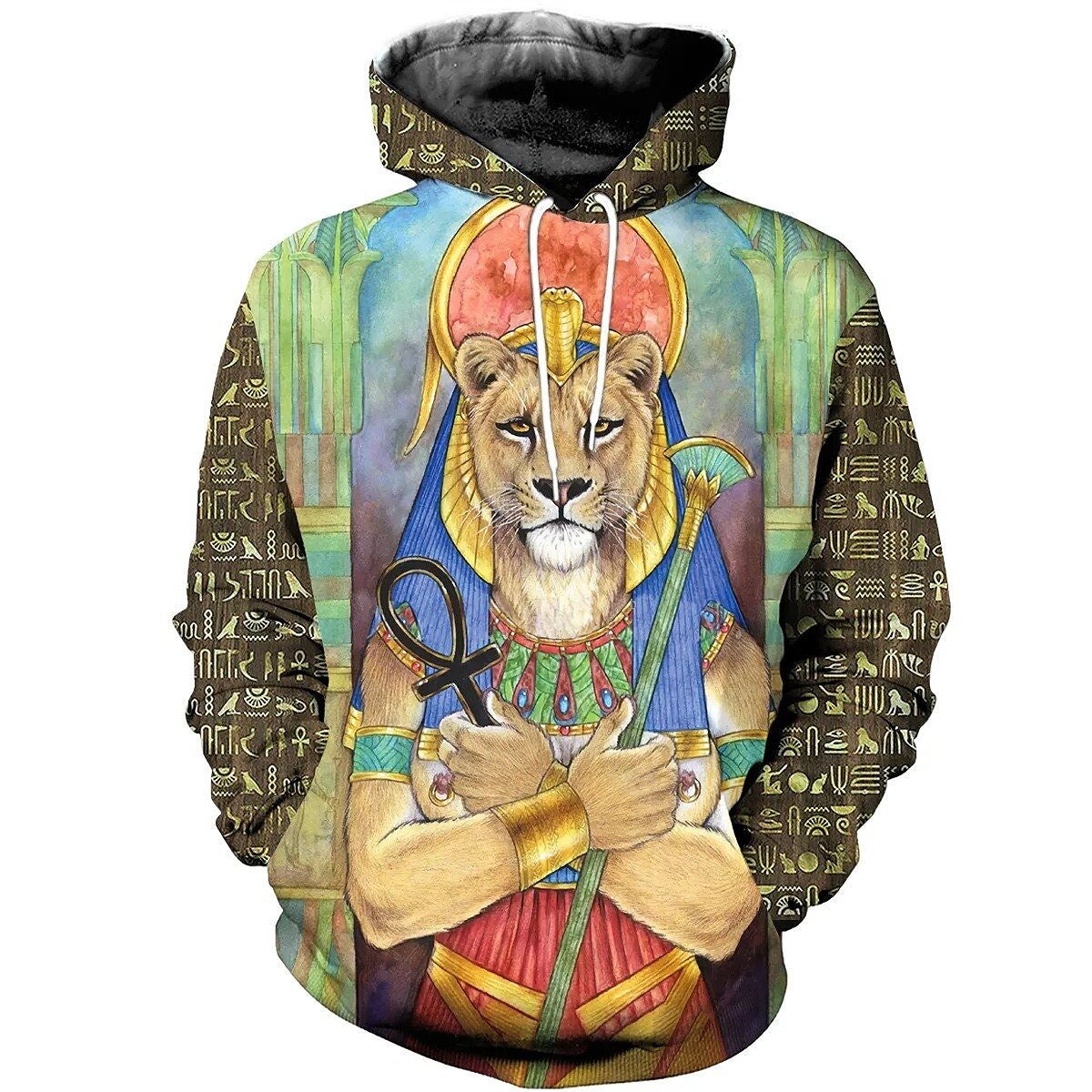 Starověká egyptská božstva Bůh Horovo oko Sekhmet Kapuce Animák Manga Anime 3D Přední kapsa Grafika Pro Pro páry Pánské Dámské Dospělé 3D tisk 2025 - $34.99 –P4