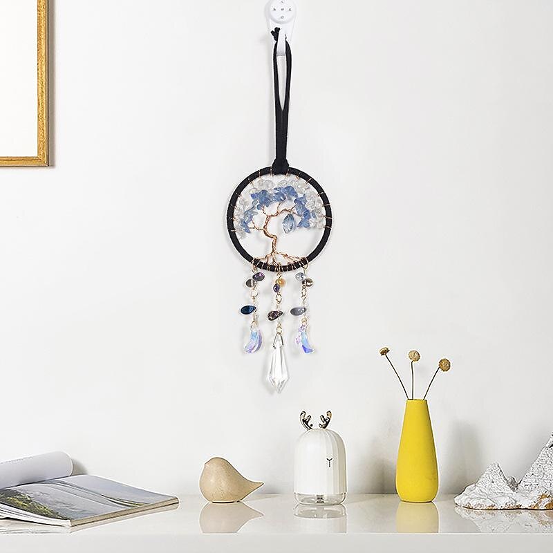 leven van boom zonnevanger dromenvanger met kleurrijk kristal handgemaakt cadeau muur opknoping windgong auto opknoping huis hanger 7x35cm/2.76''x13.78'' 2025 - $15.49 –P6