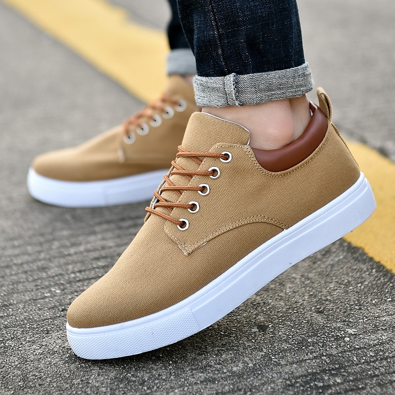 Herren Turnschuhe Übergrössen Skate-Schuhe Weiße Schuhe Wanderschuhe Sport Klassisch Brautkleider schlicht Outdoor Täglich Leinwand Atmungsaktiv Halbschuhe Schwarz Weiß Farbblock Sommer Frühling 2025 - $46.99 –P6