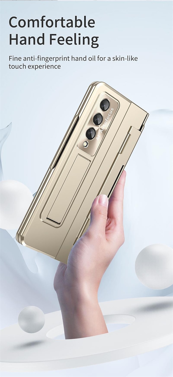 телефон Кейс для Назначение SSamsung Galaxy Z-сгиб 6 Z Fold 5 Z Fold 4 Z Fold 3 Чехол со стендом Флип Полная защита тела Однотонный ПК 2025 - $34.99 –P2