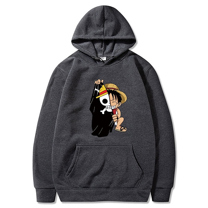 One Piece Monkey D. Luffy Hanorac cu Glugă Anime Desen animat Anime Buzunar frontal Grafică Pentru Pentru cupluri Bărbați Pentru femei Adulți Halloween Carnaval Ștanțare la cald Stradă Zilnic 2025 - $27.99 –P7