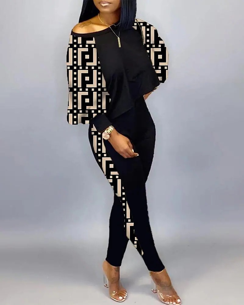 Women's Active Streetwear Tracksuit Pants Sets Sweatshirt Pants Trousers Long Sleeve Crew Neck Graphic Print Sports Outdoor Casual Silver Black Brown Fall & Winter Regular Fit 2025 - $32.99 –P4