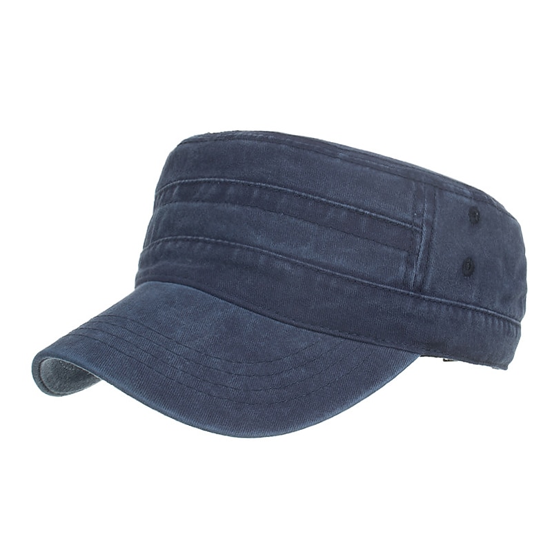 Per uomo Berretto militare Cappello da cadetto Nero Blu marino scuro Cotone Di tendenza Moderno Abbigliamento per il tempo libero Casual / quotidiano Liscio del 2025 a $18.99 –P3