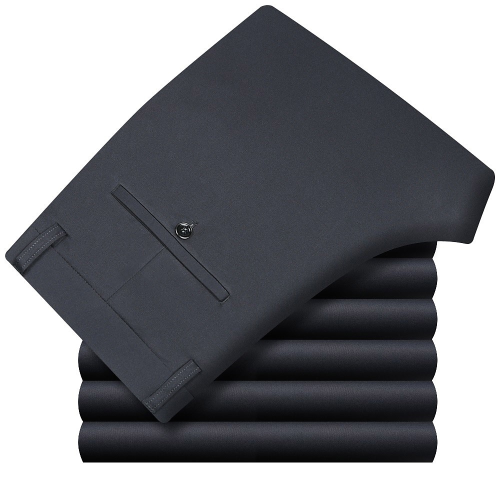 Herren Anzughosen Hose Hosen Tasche Gerade geschnitten Glatt Hochzeit B¨¹ro Arbeit Baumwollmischung Schick & Modern Ausgefallene Weiß Wein Hoher Taillenbund Mikro-elastisch 2025 - $25.99 –P7