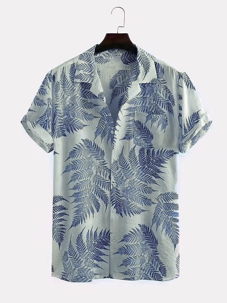 Homme Feuille de palmier Plantes tropicales Chemise Chemise hawaïenne Chemise Camp Manche Courte Chemise Col Col rabattu Mode Hawaïen Design Extérieur Vacances Plein Air Jaune Rose Claire Vert Print de 2025 ? $24.99 –P5
