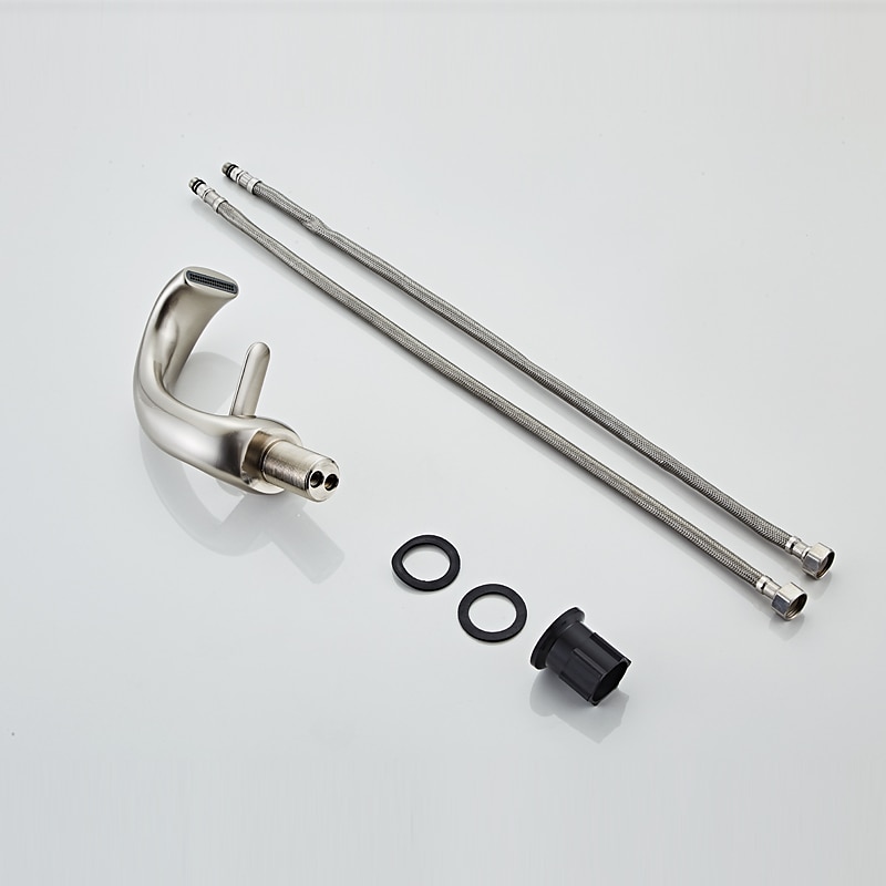 wastafelkraan in de badkamer, antiek messing waterval enkele handgreep eengats badkranen met warme en koude schakelaar 2025 - $113.99 –P8