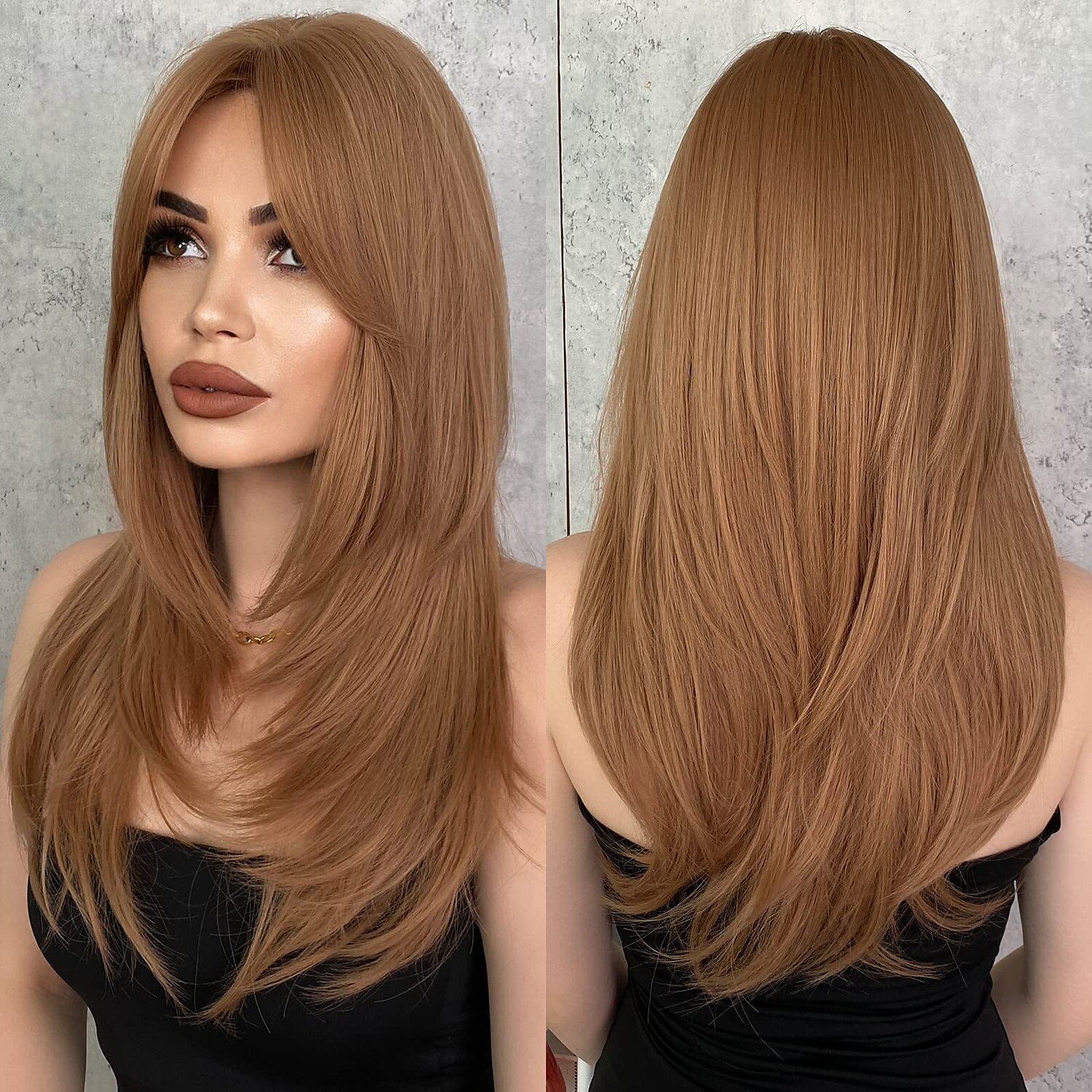 lange 613 blonde pruik met pony rechte pruiken voor vrouwenhittebestendige gelaagde synthetische pruiken voor dagelijks gebruik 2025 - $29.99 –P7