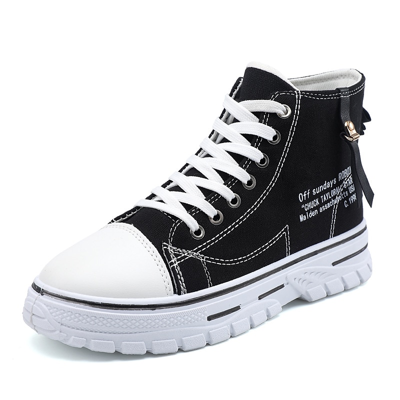 sneakers alte in tela blu da uomo con suola bianca e design allacciato, scarpe sportive casual per lo streetwear e l'uso quotidiano del 2025 a $42.99 –P3