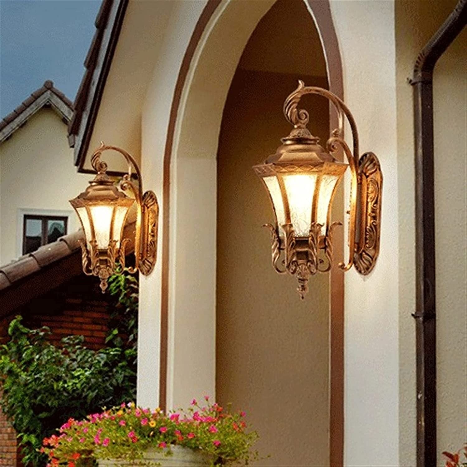 Aplique de pared led accesorio de iluminación antiguo aplique de pared linterna externa impermeable a prueba de óxido de aluminio linterna de vidrio lámpara de pared linterna patio jardín balcón 2025 - $282.09 –P3