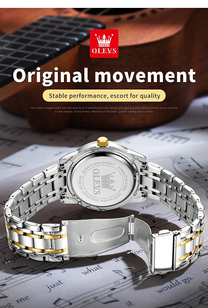OLEVS Quartz Horloge Cadeau voor mannen Luxe Diamanten Gouden Horloge Waterdicht Luminous RVS Zaken Mannen Quartz Horloge Mannen Horloge 2026 - $35.99 –P8