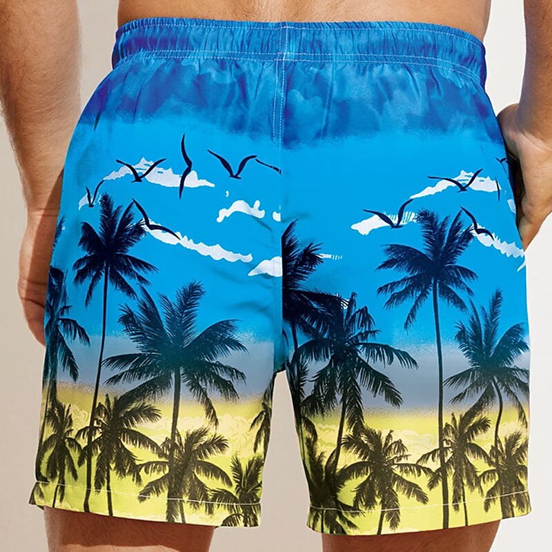 Bărbați Grafic Copac de cocos Pantaloni Scurți de Înot Pantaloni Scurti Chiloți Înot Talie medie Șic Stradă Hawaiană Boho Casual Zilnic Concediu Cordon cu căptușeală din plasă Talie elastică Designer 2025 - $17.99 –P9