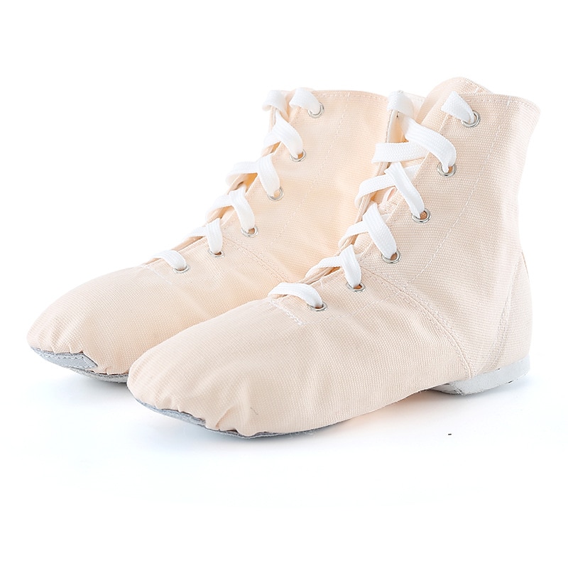 Zapatos de baile de suela blanda para mujeres y niños, botines de lona con cordones, ligeros y flexibles para jazz, ballet y espectáculos. 2026 - $19.99 –P5