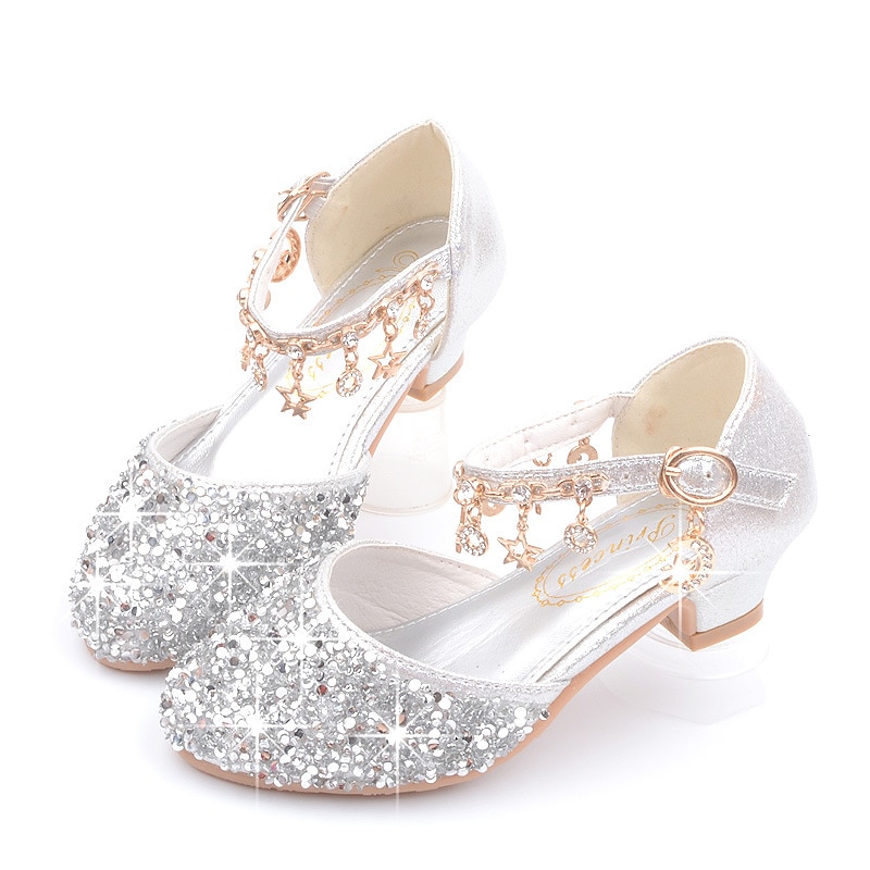 Zapatos de princesa Elsa de cuento de hadas de Frozen para niñas, película de cosplay, lentejuelas, Halloween, zapatos plateados, dorados y rosados, Halloween, carnaval, mascarada, disfraces de plástico de poliéster. 2026 - $47.99 –P16