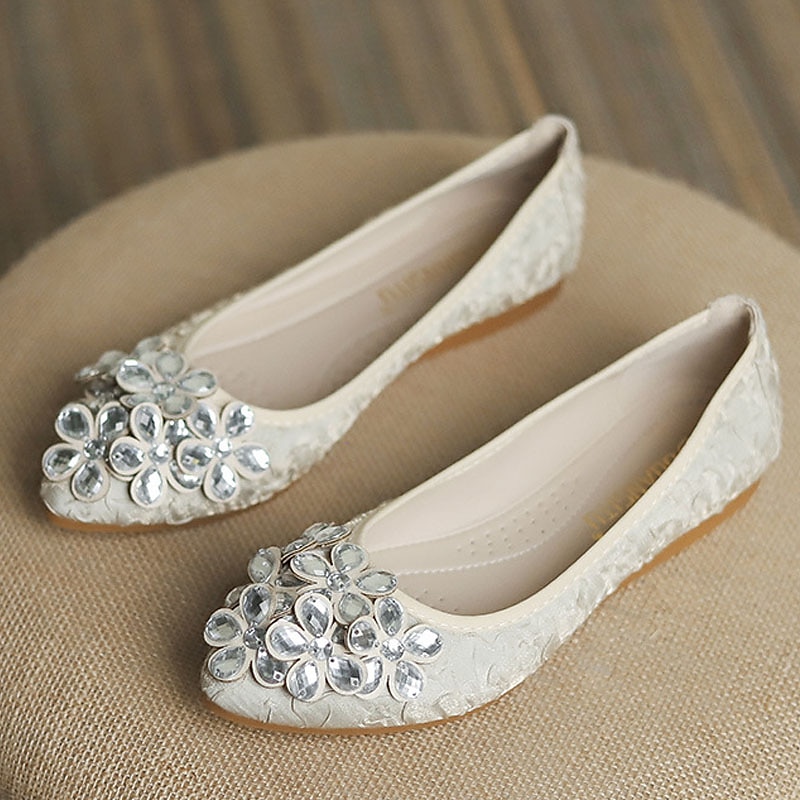 ballerines de mariage pliables ornées de cristaux floraux pour femmes - chaussures de ballet de voyage légères et confortables de 2025 ? $29.99 –P9