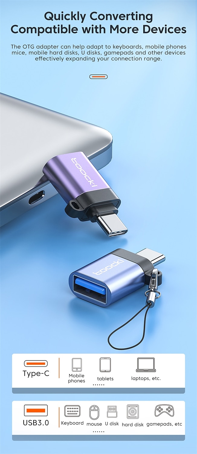 USB C to USB Adapter, USB Type C Male to USB 3.0 Female OTG Cable USB  Adapter Compatible with OTG features, Support TYPE-C interface, mobile  phone TYPE-C device. 