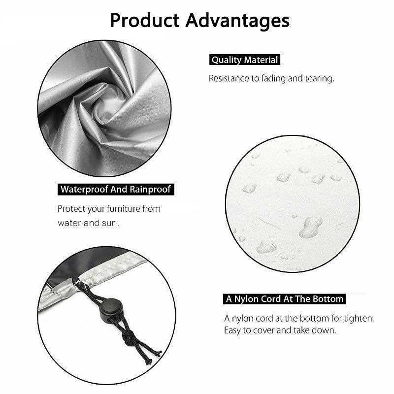 Patio Furniture Cover  210d Oxford Cloth Outdoor Silver Furniture Cover Garden Waterproof Cover Courtyard Table And Chair Combination Dust Cover 2025 - $34.99 –P2